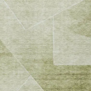 5' X 8' Sage And Artichoke Green Abstract Washable Indoor Outdoor Area Rug