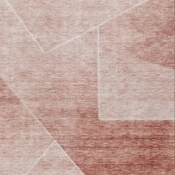 10' X 14' Salmon And Ivory Abstract Washable Indoor Outdoor Area Rug