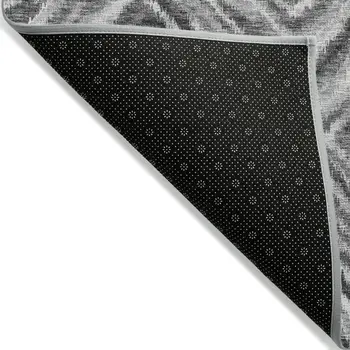 8' X 10' Gray Silver And Ivory Geometric Washable Indoor Outdoor Area Rug