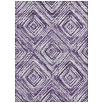 3' X 5' Purple Lavender And Gray Geometric Washable Indoor Outdoor Area Rug