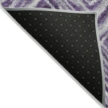 3' X 5' Purple Lavender And Gray Geometric Washable Indoor Outdoor Area Rug
