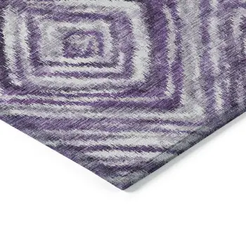 3' X 5' Purple Lavender And Gray Geometric Washable Indoor Outdoor Area Rug