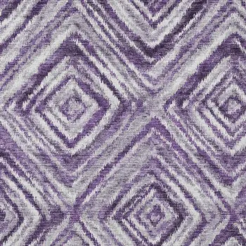 9' X 12' Purple Lavender And Gray Geometric Washable Indoor Outdoor Area Rug