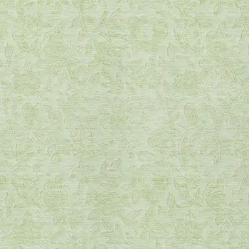 9' X 12' Artichoke Green And Mint Green Floral Washable Indoor Outdoor Area Rug