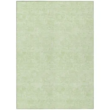 10' X 14' Artichoke Green And Mint Green Floral Washable Indoor Outdoor Area Rug
