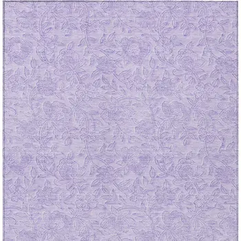 8' X 10' Lilac And Purple Floral Washable Indoor Outdoor Area Rug