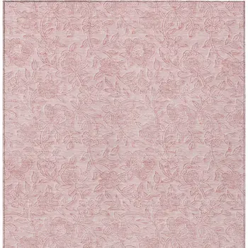 8' X 10' Pink And Red Floral Washable Indoor Outdoor Area Rug