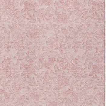 9' X 12' Pink And Red Floral Washable Indoor Outdoor Area Rug