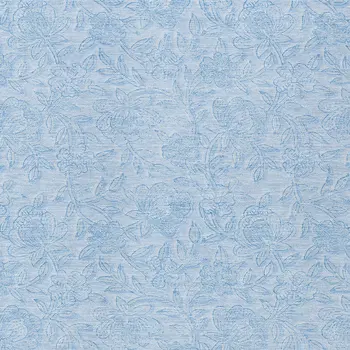 10' X 14' Sky Blue And Blue Floral Washable Indoor Outdoor Area Rug