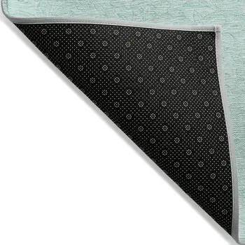 3' X 5' Teal Blue And Aqua Floral Washable Indoor Outdoor Area Rug