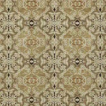 8' X 10' Brown Beige And Tan Medallion Washable Indoor Outdoor Area Rug
