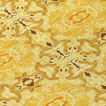 3' X 5' Orange Copper And Gold Medallion Washable Indoor Outdoor Area Rug