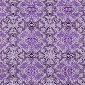 8' X 10' Purple And Lavender Medallion Washable Indoor Outdoor Area Rug