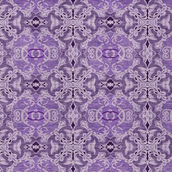 9' X 12' Purple And Lavender Medallion Washable Indoor Outdoor Area Rug