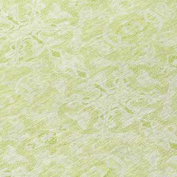 8' Artichoke Green And Green Round Medallion Washable Indoor Outdoor Area Rug