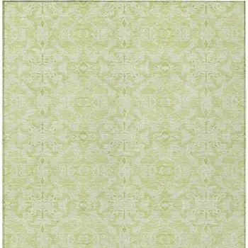 10' X 14' Artichoke Green And Green Medallion Washable Indoor Outdoor Area Rug