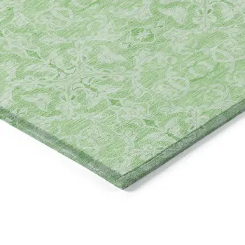 3' X 5' Lime Green And Green Medallion Washable Indoor Outdoor Area Rug