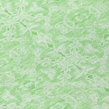 8' Lime Green And Green Round Medallion Washable Indoor Outdoor Area Rug
