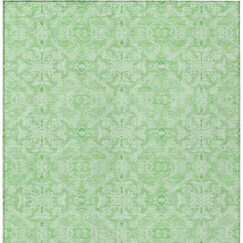 10' X 14' Lime Green And Green Medallion Washable Indoor Outdoor Area Rug