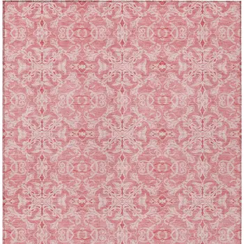 3' X 5' Pink And Blush Medallion Washable Indoor Outdoor Area Rug