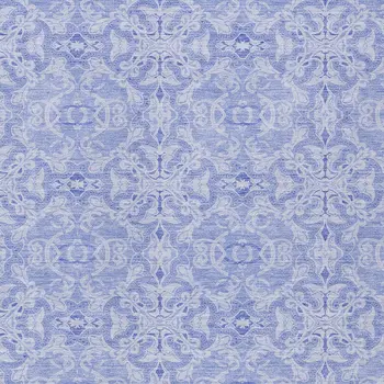 5' X 8' Sky Blue And Denim Blue Medallion Washable Indoor Outdoor Area Rug