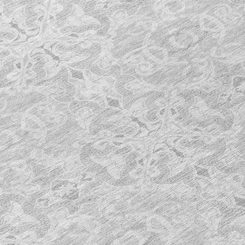 8' Silver And Gray Round Medallion Washable Indoor Outdoor Area Rug