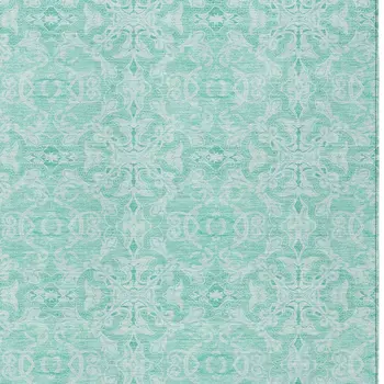 5' X 8' Turquoise And Teal Blue Medallion Washable Indoor Outdoor Area Rug