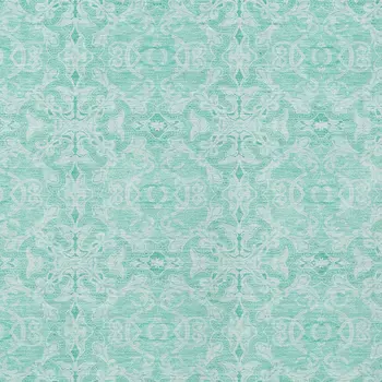10' X 14' Turquoise And Teal Blue Medallion Washable Indoor Outdoor Area Rug