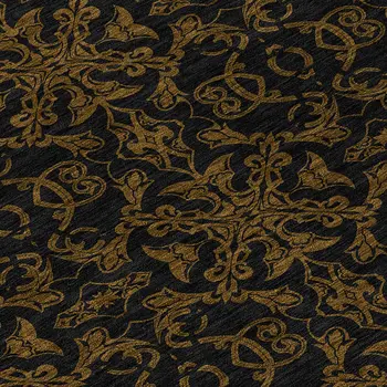 8' Brown And Black Round Medallion Washable Indoor Outdoor Area Rug