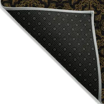 8' X 10' Brown And Black Medallion Washable Indoor Outdoor Area Rug