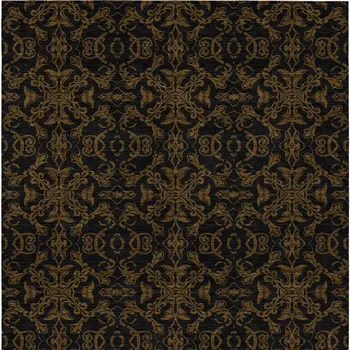 10' X 14' Brown And Black Medallion Washable Indoor Outdoor Area Rug