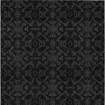 9' X 12' Gray And Charcoal Medallion Washable Indoor Outdoor Area Rug