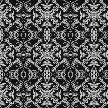 9' X 12' Ivory And Black Medallion Washable Indoor Outdoor Area Rug