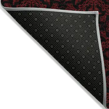 8' X 10' Red And Black Medallion Washable Indoor Outdoor Area Rug