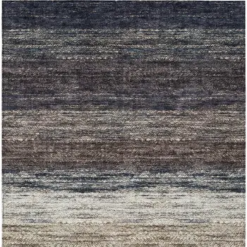 10' X 14' Beige Ivory And Brown Ombre Washable Indoor Outdoor Area Rug