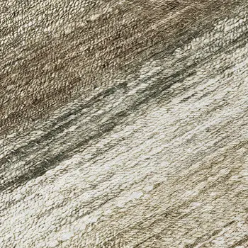 8' Brown Beige And Tan Round Ombre Washable Indoor Outdoor Area Rug
