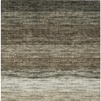 10' X 14' Brown Beige And Tan Ombre Washable Indoor Outdoor Area Rug