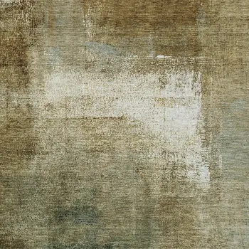 8' X 10' Brown Beige And Ivory Abstract Washable Indoor Outdoor Area Rug