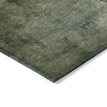 9' X 12' Brown Beige And Ivory Abstract Washable Indoor Outdoor Area Rug