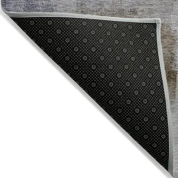 3' X 5' Navy Blue And Sky Blue Abstract Washable Indoor Outdoor Area Rug