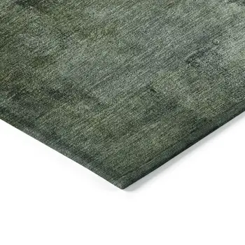 5' X 8' Artichoke Green And Sage Abstract Washable Indoor Outdoor Area Rug