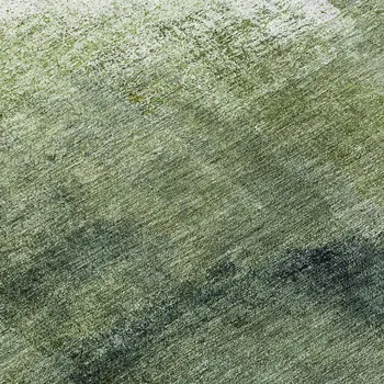8' Artichoke Green And Sage Round Abstract Washable Indoor Outdoor Area Rug