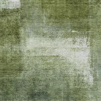 8' X 10' Artichoke Green And Sage Abstract Washable Indoor Outdoor Area Rug