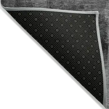 3' X 5' Gray Silver And Charcoal Abstract Washable Indoor Outdoor Area Rug
