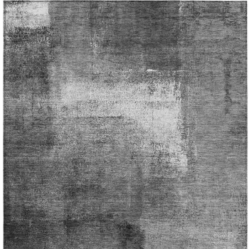 8' X 10' Gray Silver And Charcoal Abstract Washable Indoor Outdoor Area Rug