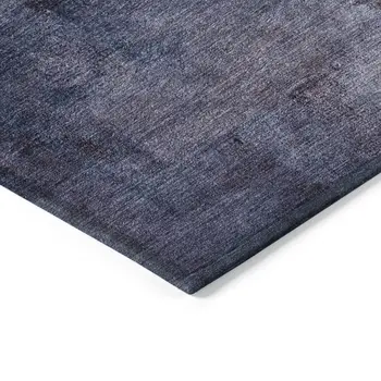 5' X 8' Navy Blue And Sky Blue Abstract Washable Indoor Outdoor Area Rug