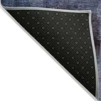 10' X 14' Navy Blue And Sky Blue Abstract Washable Indoor Outdoor Area Rug