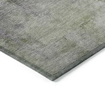 3' X 5' Purple Lavender And Green Abstract Washable Indoor Outdoor Area Rug