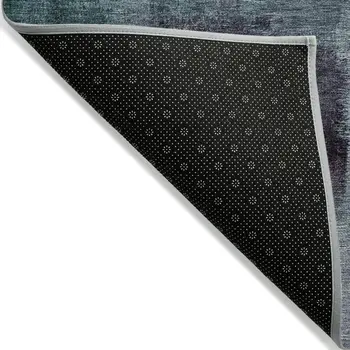 10' X 14' Teal Blue Aqua And Ivory Abstract Washable Indoor Outdoor Area Rug
