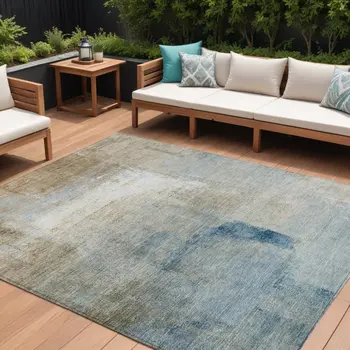8' X 10' Taupe Beige And Ivory Abstract Washable Indoor Outdoor Area Rug